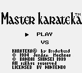 Master Karateka Title Screen